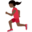 woman running, dark skin tone